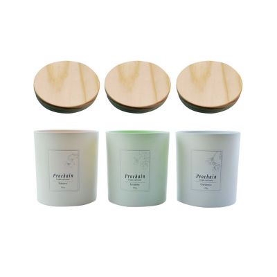 Manufacturer supply personalized logo and size custom glass luxury candle vessels with lid