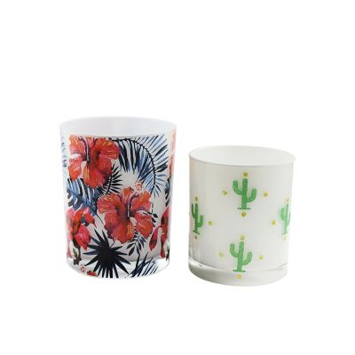 Manufacturer supply personalized logo and color available custom glass container for candle