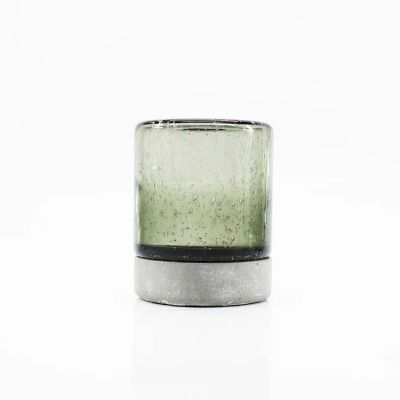 Green elegant 570ml Mouth blow candle jar hanging candle jar with air bubble