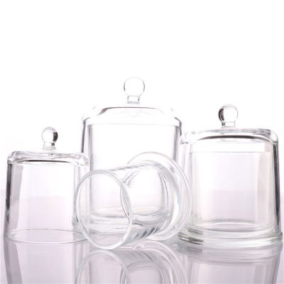 Wholesale Luxury Home Decoration Empty Candle Glass Jar With Dome Lid