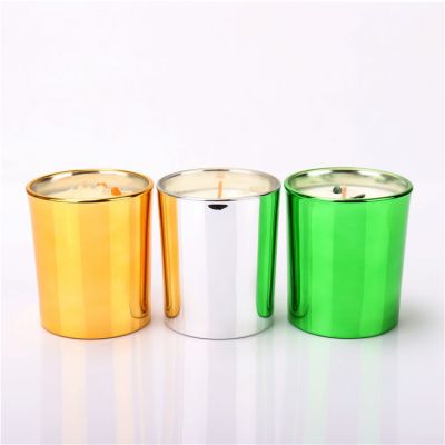7oz 8oz 9oz empty glass jars with metal lids silver rose gold custom candle holders glass jars for candle making