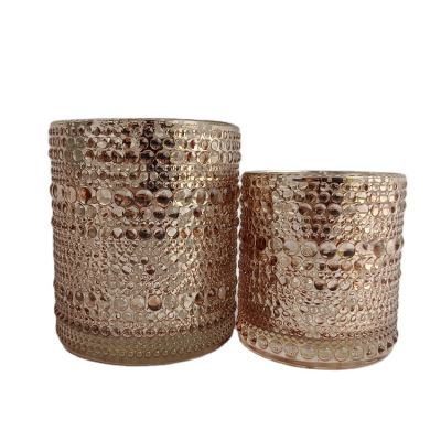 Modern color silver plated glass candle can romantic candlelight dinner art decoration is suitable for bar queuing decoration