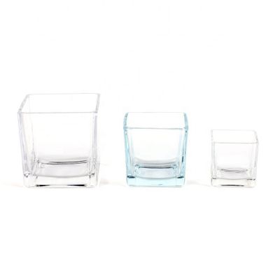 Wholesale High Quality Square Clear Glass Candle Jar with Cheap Price