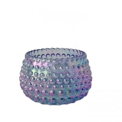 Recycled tealight candle glass iridescent glass
