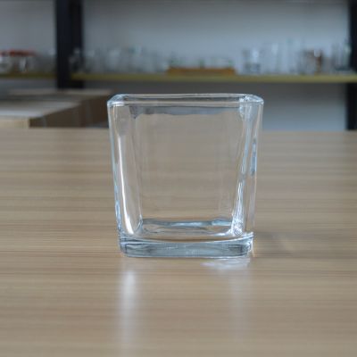Factory supply 23oz large square large glass candle container candle jar
