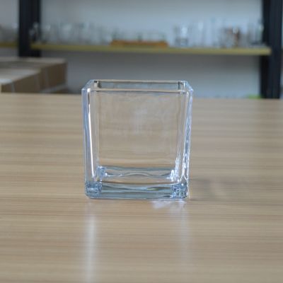 Custom square candle jar for tealight/wax with 23oz volume