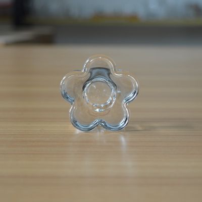 Flower shape small glass candle holder for home use