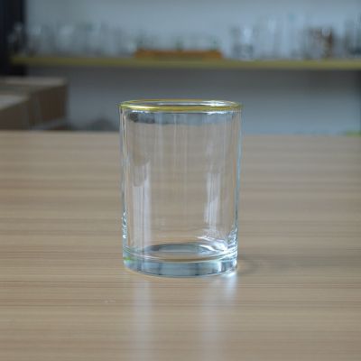 Customized golden painted glass candle cup
