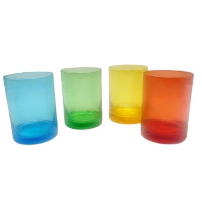 cylinder shaped bubble inside glass candle holder 8 oz 10 oz