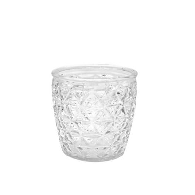 Low moq beautiful 10oz glass candle jars engaving luxury candle jars