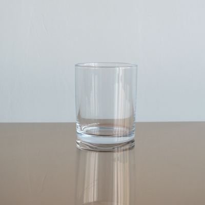 Transparent round glass candle jar with 400ml volume