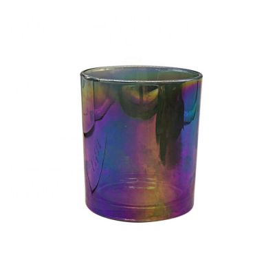 12 oz candle jars in bulk electroplating workmanship candle glass jar with gradient color