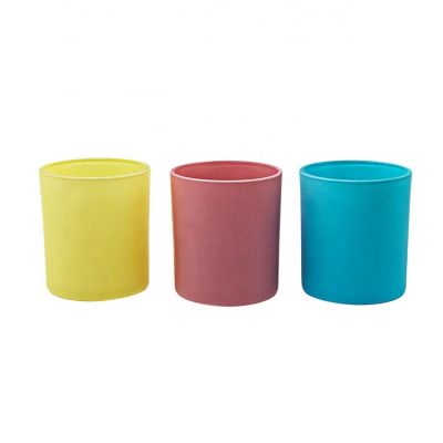spray pink yellow blue colorful 250ml glass candle jar apothecary candle jars