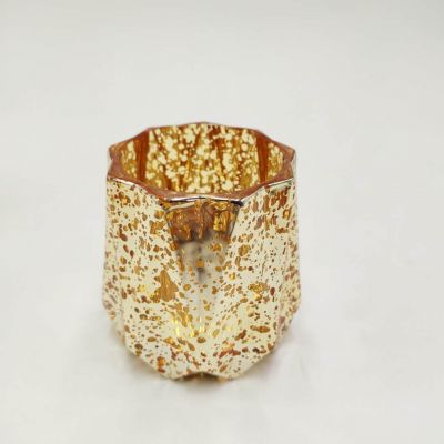 Mercury Gold Christmas Decorative Glass Candle Votive Holder
