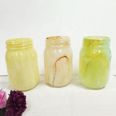 wholesale onyx candle jar with rose gold lid for candle making