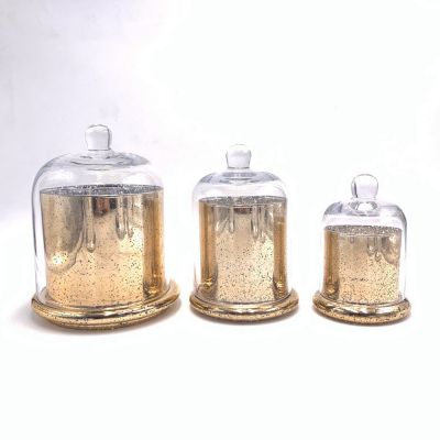 Luxury gold scented glass jars with dome