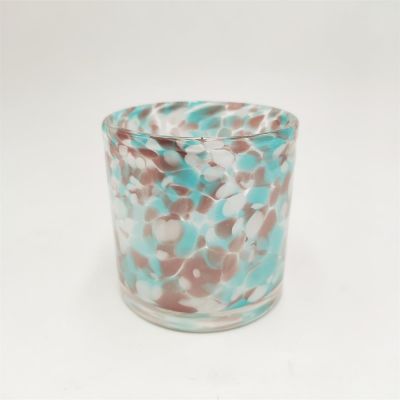 High quality handmade crystal glass candle holder colorful candle jar on sale