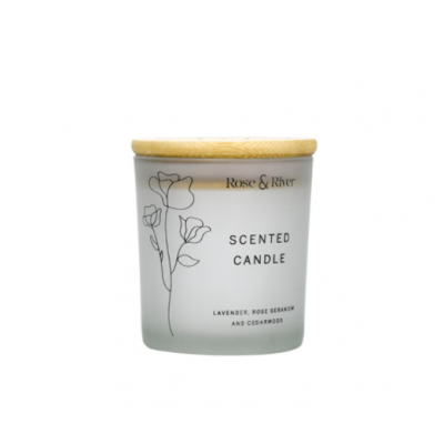 Frosted Clear 8 Oz Custom Heat Resistant White Glass Candle Jar with Lids