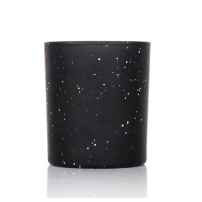 10oz Black White Frosted Glass Matte Luxury Empty Candle Jars with Lid