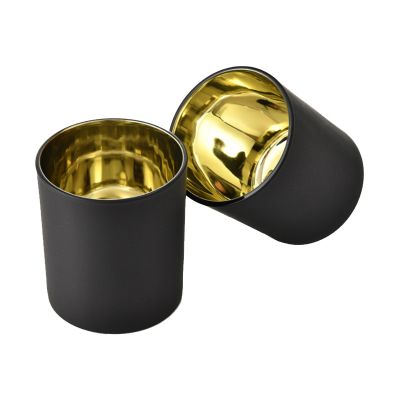 Personal customized empty candle holders luxury candle jars colorful glossy/matte outside, electroplate inside with lid