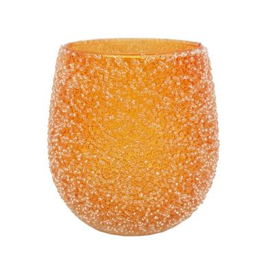 Orange candlestick glass modern design transparent glass candlelight glass candlestick