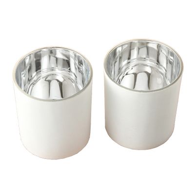 Wholesale unique white and black frosted gold candle glass jars for candle making