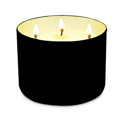 17 Ounce Handmade Matt Black Glass Aromatherapy Candle jar 3 Wick Pure Soy Wax container