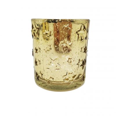 Gold Mercury Star Tealight Candle Holder Candles Jar for Table Centerpieces Wedding Thanksgiving Christmas Decoration