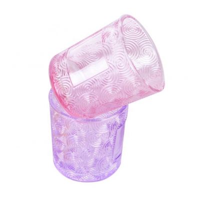 unique candle holder multi colored glass jar for candle 8 oz candle cup with wooden lid metal tins
