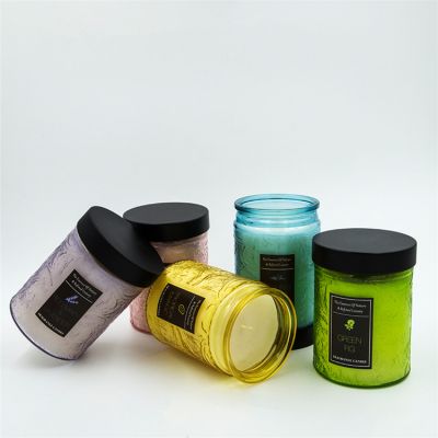 High Quality Colorful Candle Glass Jar Glass Candle Holder For Home Decoration