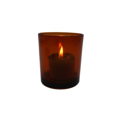 10oz Amber Empty Unique Glass Candle Jars With Lid For Candle Making