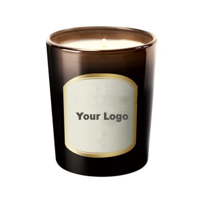 Modern Custom Logo Black Glass Candle Jar Holder