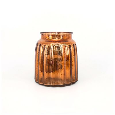 Cheap stripe design colored glass votive candle holder glass jar