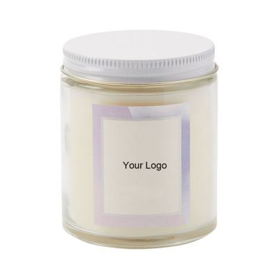 Private Label Luxury Glass Candle Jars with Metal Aluminum Silver Lid