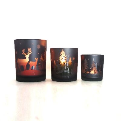 6oz 11oz 18oz decorative frosting white plating silver glass candle container