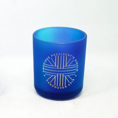 8 oz 9 oz 10 oz 16 oz empty cobalt blue frost candle jar with lid