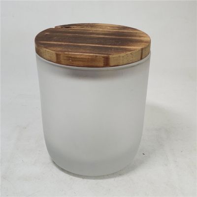 8 oz 10 oz 14oz 16oz empty matte frosting glass candle jar with lid