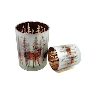 7oz 16oz 20oz empty laser cut forsting glass candle holder for home decor