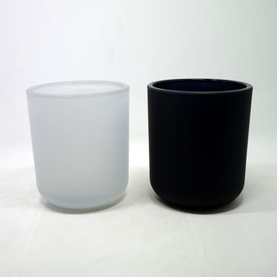 customized empty paint smoke black glass candle container jar 16oz