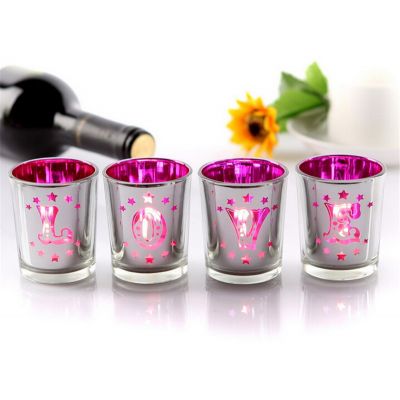 colorful glass candle holder