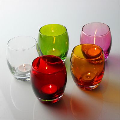 wholesale machine blown clear glass candle jar