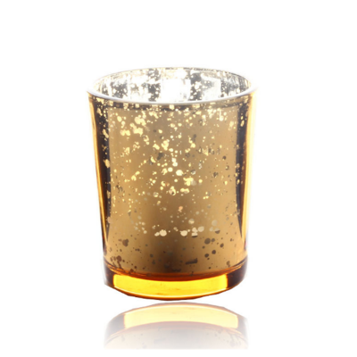Amazon hot sales decorative electroplated tea light glass candle holder