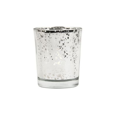 hot sale silver cylinder shape starry fancy decorative glass candle holder