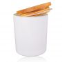 Creative Multi-color Frosted Black White Candle Jars With Bamboo Lid