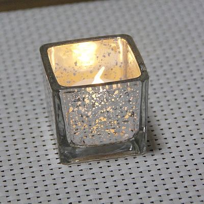 Spotted Square Glass Candlestick Romantic Candlelight Dinner Bar Party Ornaments