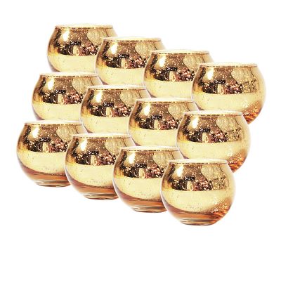 home decoration antique crystal gold candle holder set of 12 pcs