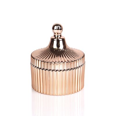 2021 NEW copper standard ridged glass jar with low price