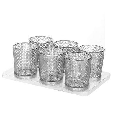 clear glass candle jar Glass Votive Candle Holder Christmas Ornaments