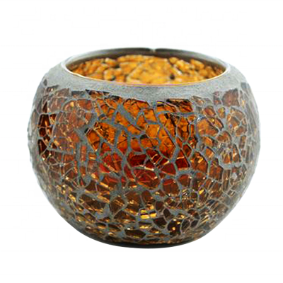 crackle glass hurricane candle holders