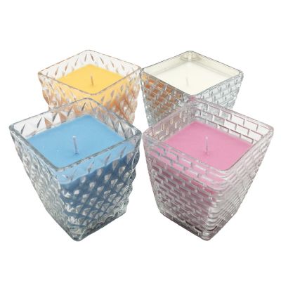 Wholesale luxury aquare glass candle jar